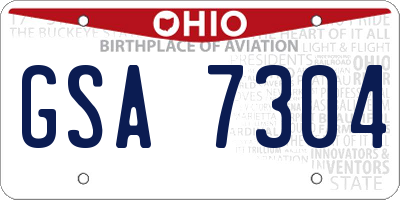 OH license plate GSA7304