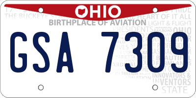 OH license plate GSA7309