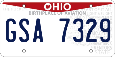 OH license plate GSA7329