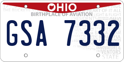 OH license plate GSA7332