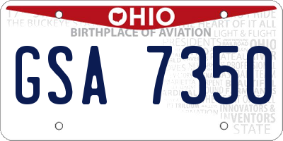 OH license plate GSA7350