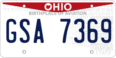 OH license plate GSA7369