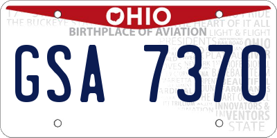OH license plate GSA7370