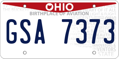 OH license plate GSA7373