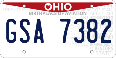 OH license plate GSA7382