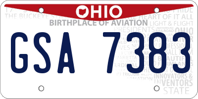 OH license plate GSA7383
