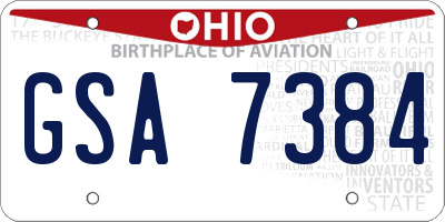 OH license plate GSA7384