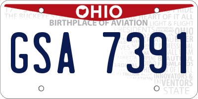 OH license plate GSA7391