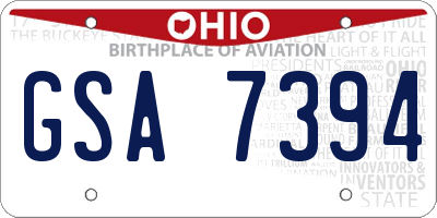 OH license plate GSA7394