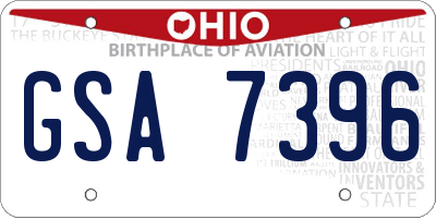 OH license plate GSA7396