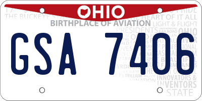 OH license plate GSA7406
