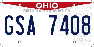 OH license plate GSA7408