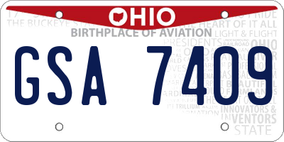 OH license plate GSA7409
