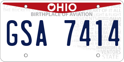 OH license plate GSA7414