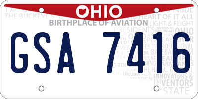 OH license plate GSA7416