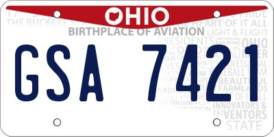 OH license plate GSA7421
