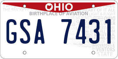 OH license plate GSA7431