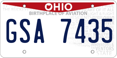 OH license plate GSA7435