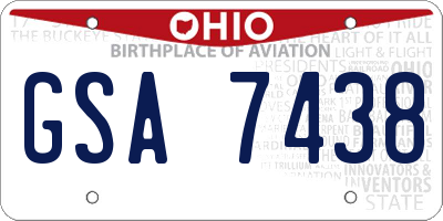 OH license plate GSA7438