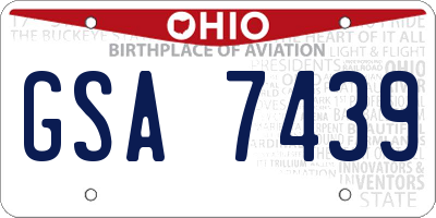 OH license plate GSA7439