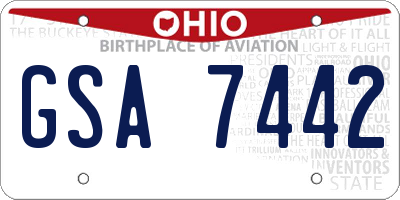 OH license plate GSA7442