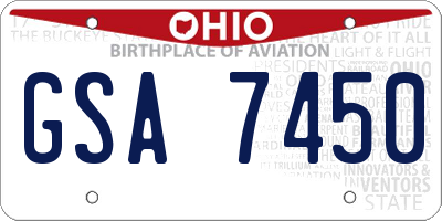 OH license plate GSA7450
