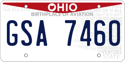 OH license plate GSA7460