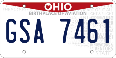 OH license plate GSA7461