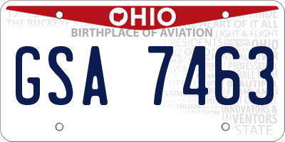 OH license plate GSA7463