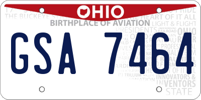 OH license plate GSA7464
