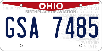 OH license plate GSA7485