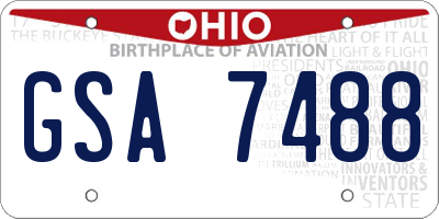 OH license plate GSA7488