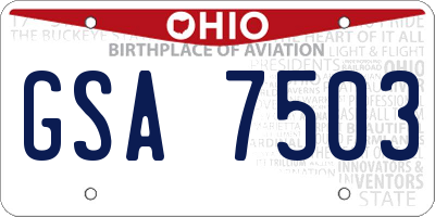 OH license plate GSA7503