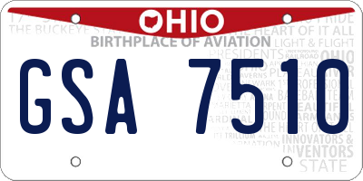 OH license plate GSA7510