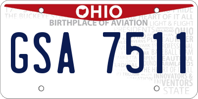 OH license plate GSA7511