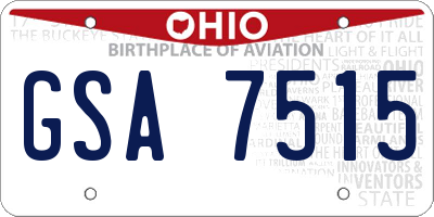 OH license plate GSA7515