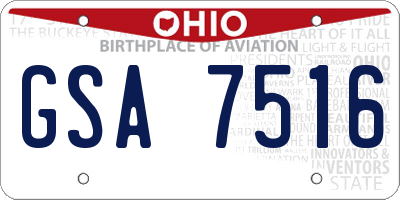 OH license plate GSA7516