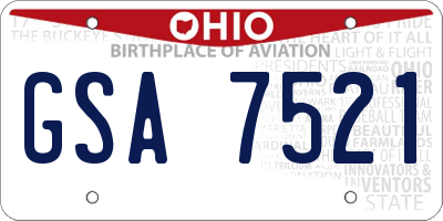 OH license plate GSA7521