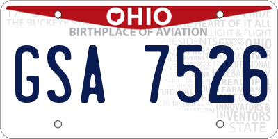 OH license plate GSA7526