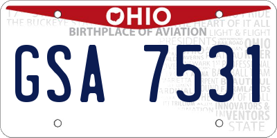 OH license plate GSA7531