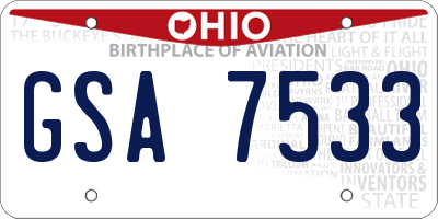 OH license plate GSA7533
