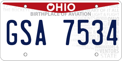 OH license plate GSA7534