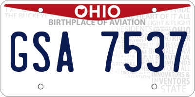 OH license plate GSA7537