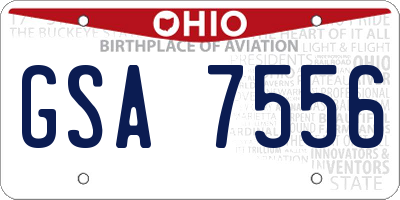 OH license plate GSA7556