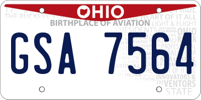 OH license plate GSA7564