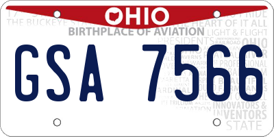 OH license plate GSA7566