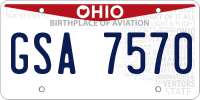 OH license plate GSA7570