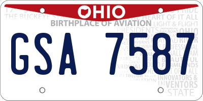 OH license plate GSA7587