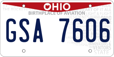 OH license plate GSA7606