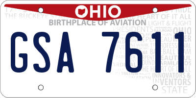 OH license plate GSA7611